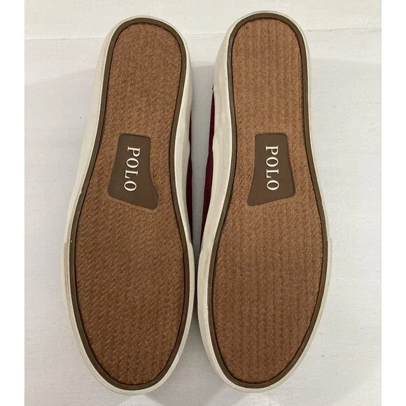 Polo Ralph Lauren Shoes Men’s 14D Maroon Slip-On Tiger Thompson Sneaker Preppy - Picture 8 of 8